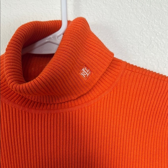Lauren Ralph Lauren Orange Turtleneck Sweater S - Picture 3 of 5